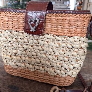 Brighton 🤎 Tan w/ Brown Croc Woven Bag